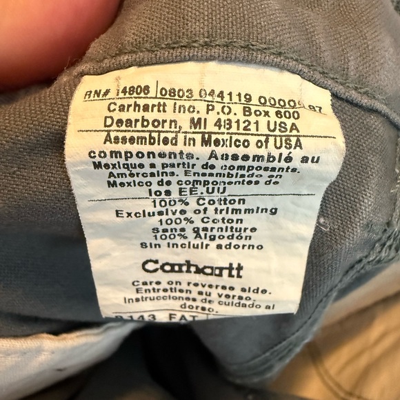 Carhartt Men's Khaki Green/Gray Cargo Shorts 100% Cotton Sz 44 - Picture 5 of 6